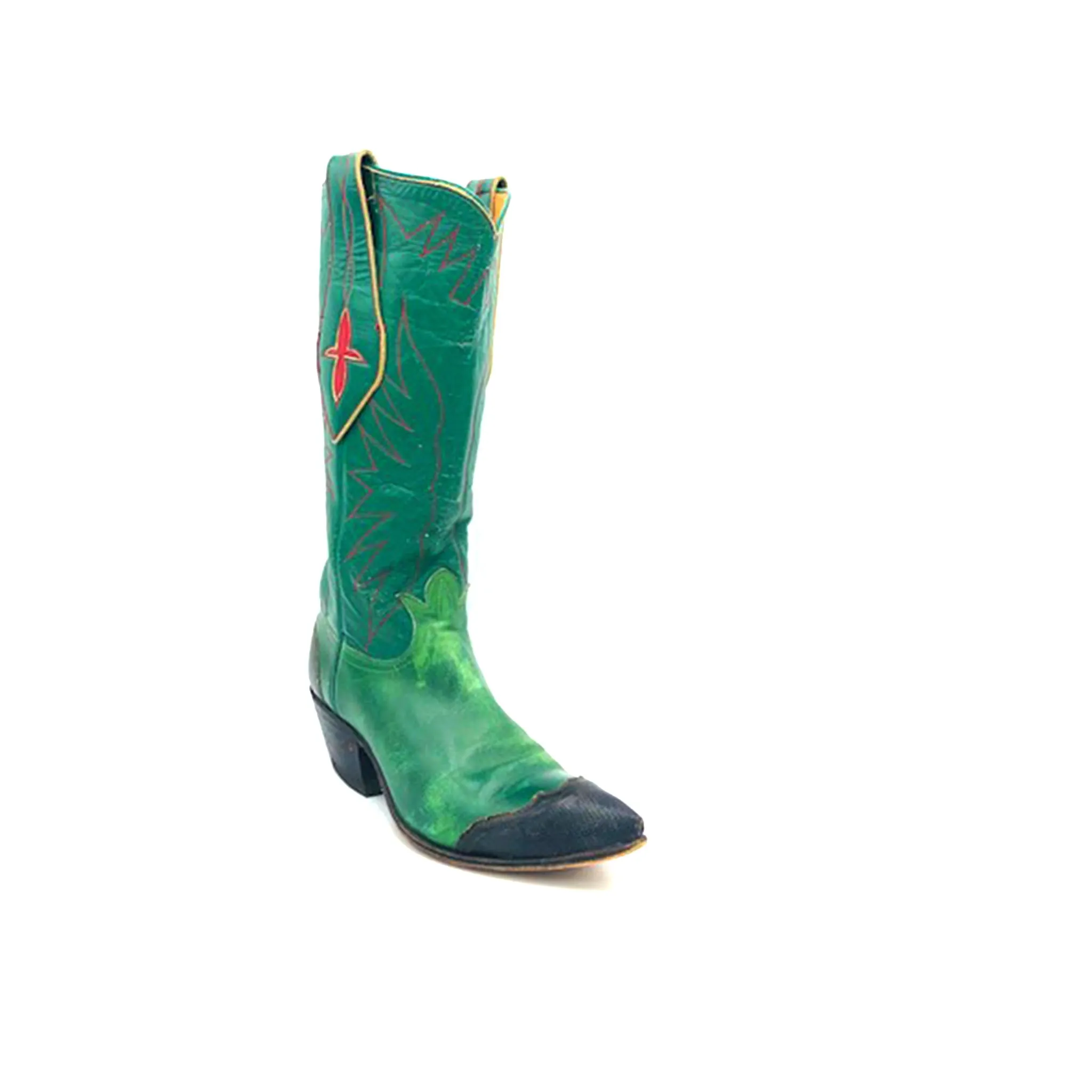 60's Tony Lama Green with Black Lizard Women's 6