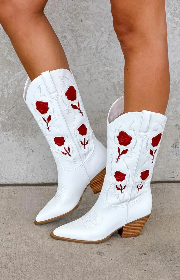 Arden White Garnet Cowboy Boots