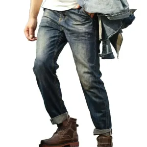 BACKWOODS | Men's Solid Color Motorcycle Cargo Vintage Jeans