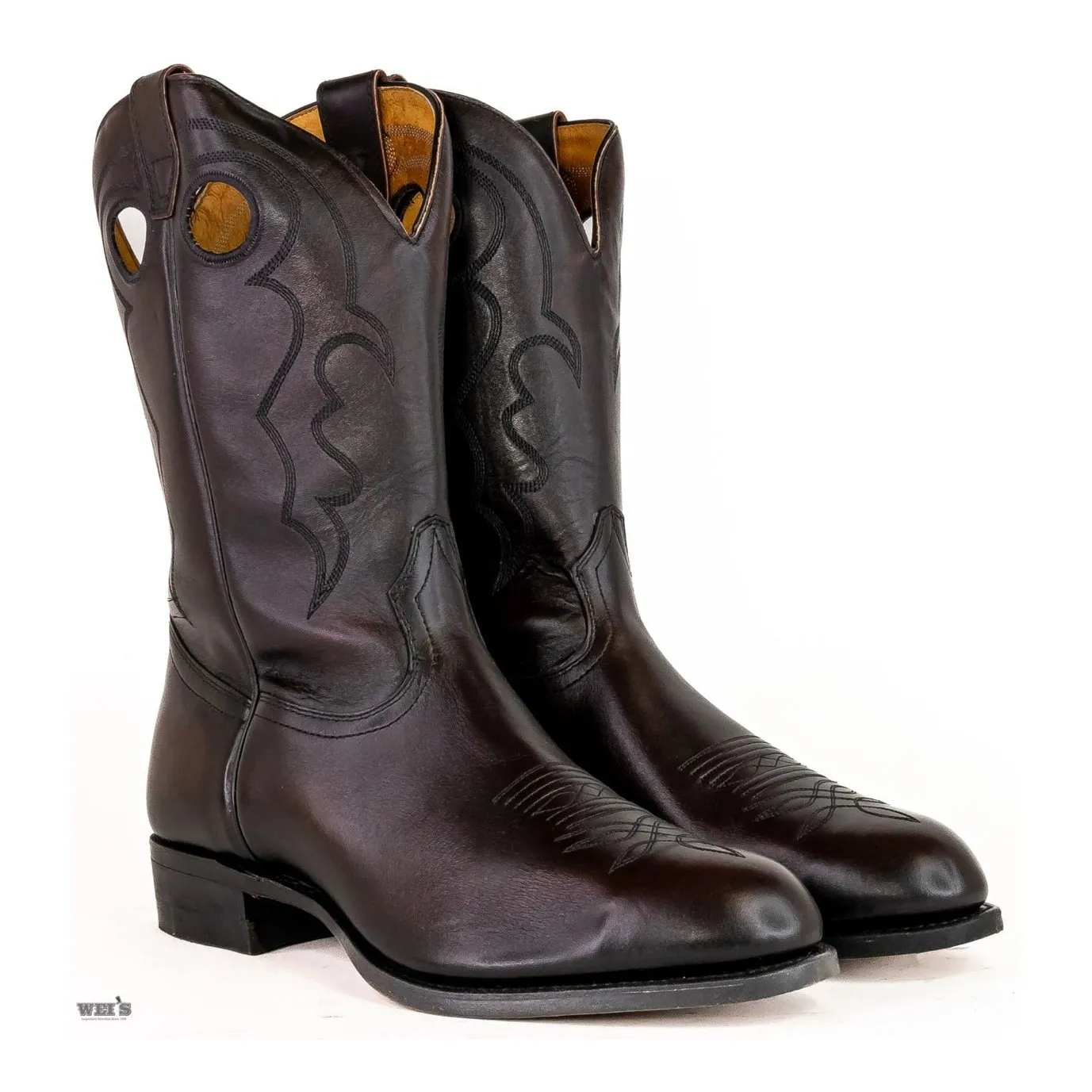 Boulet Men's Cowboy Boots 13" Cody Snyder Cowhide Roper Heel U Toe