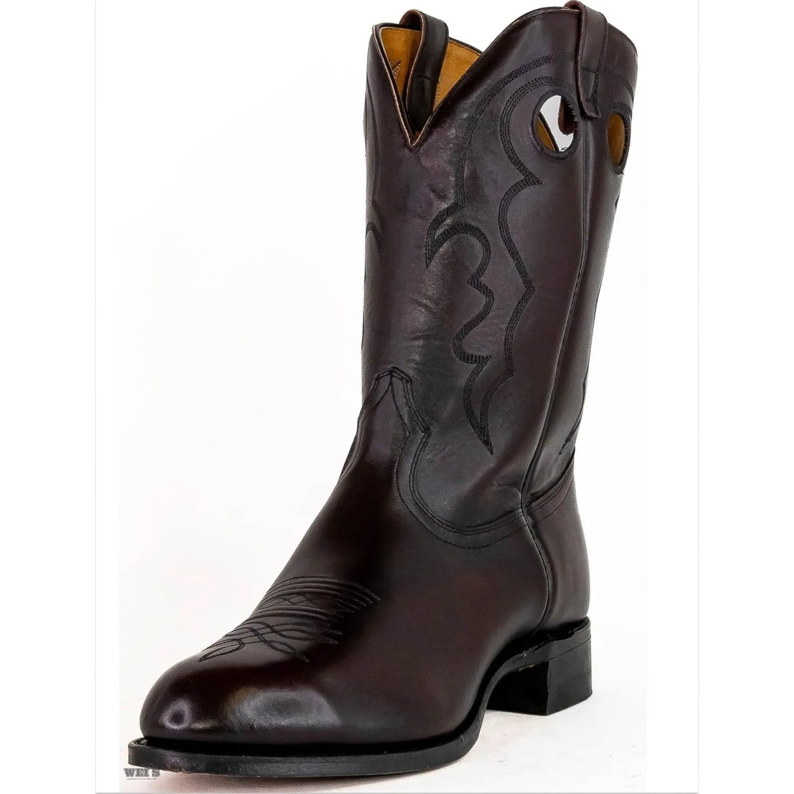 Boulet Men's Cowboy Boots 13" Cody Snyder Cowhide Roper Heel U Toe