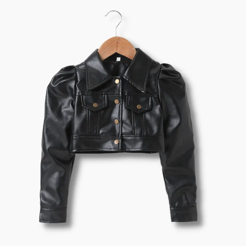 Button Front PU Leather Jacket