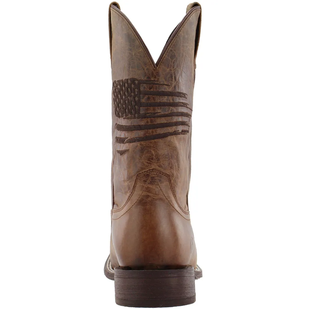 Circuit Patriotic Square Toe Pull On Cowboy Boots