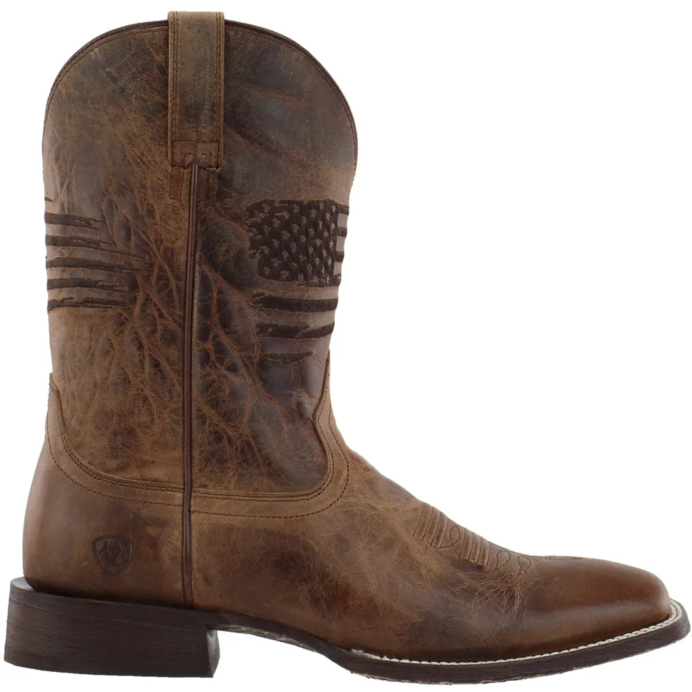 Circuit Patriotic Square Toe Pull On Cowboy Boots