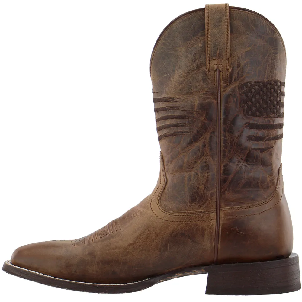 Circuit Patriotic Square Toe Pull On Cowboy Boots