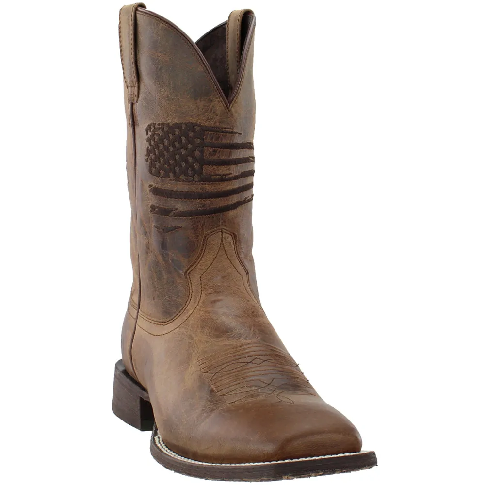 Circuit Patriotic Square Toe Pull On Cowboy Boots
