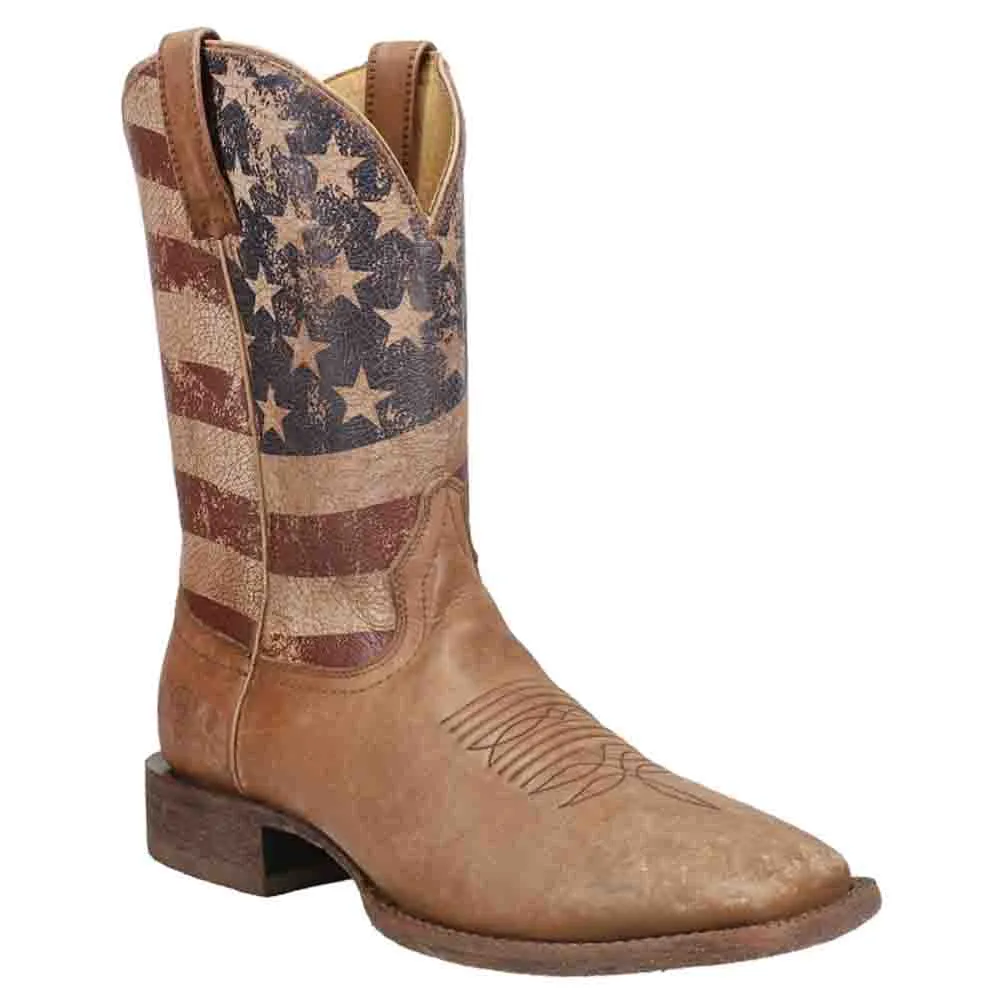 Circuit Proud Patriotic Square Toe Pull On Cowboy Boots