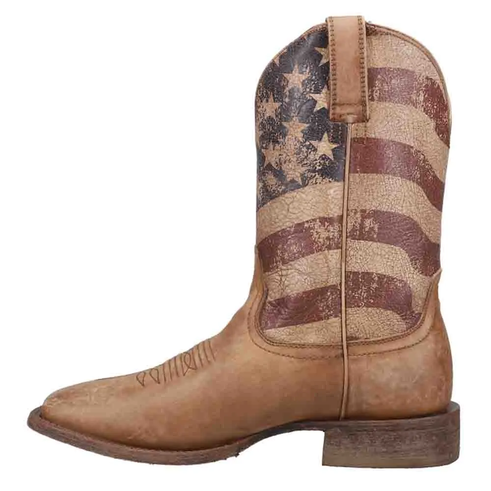 Circuit Proud Patriotic Square Toe Pull On Cowboy Boots