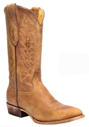 Corral Men's 12" Vintage Tan Cowhide J Toe Western Boots
