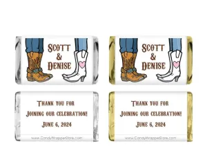 Cowboy Boots Wedding Candy Bar Wrapper