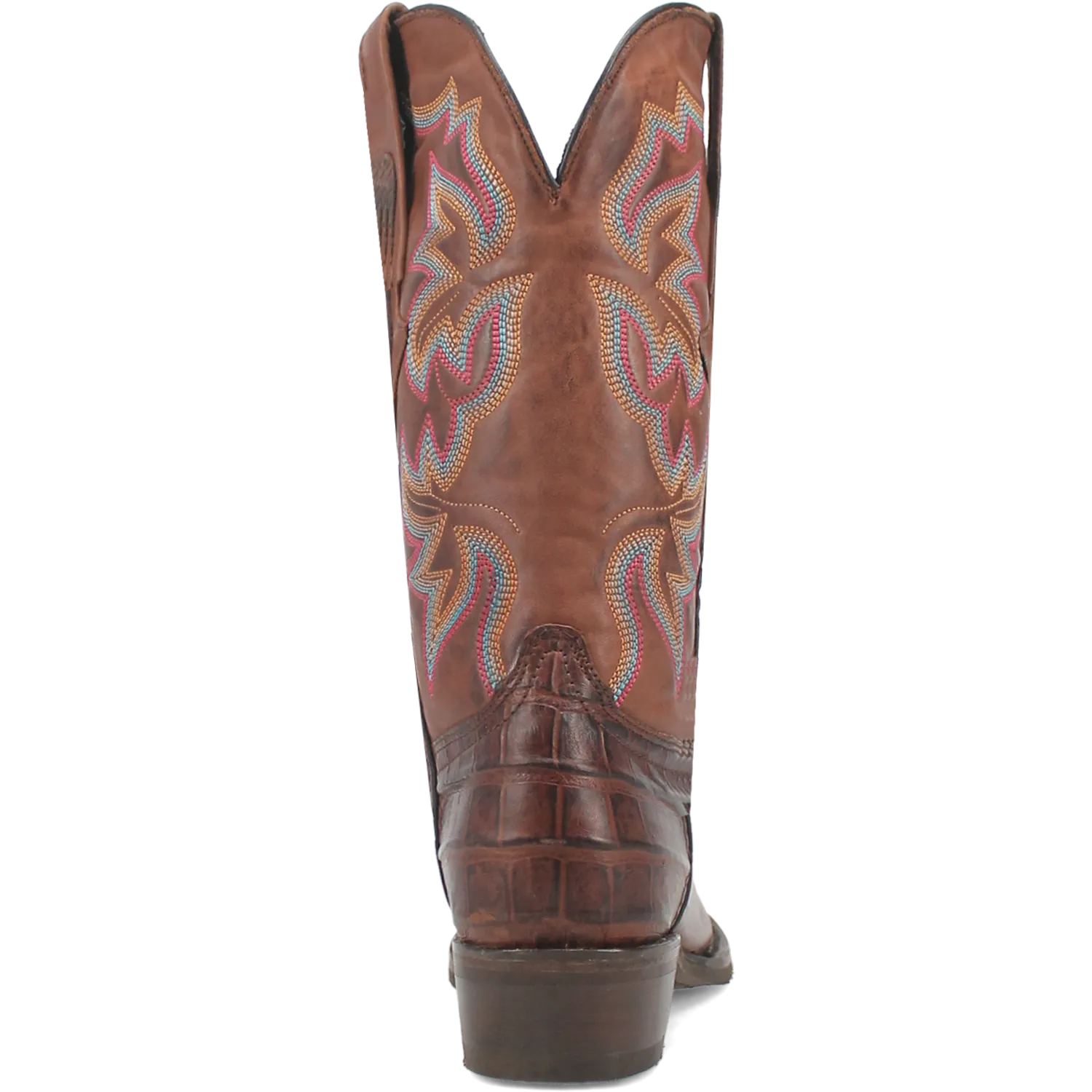 Dingo Brown Gator Print Snip Toe Western Boots for Men
