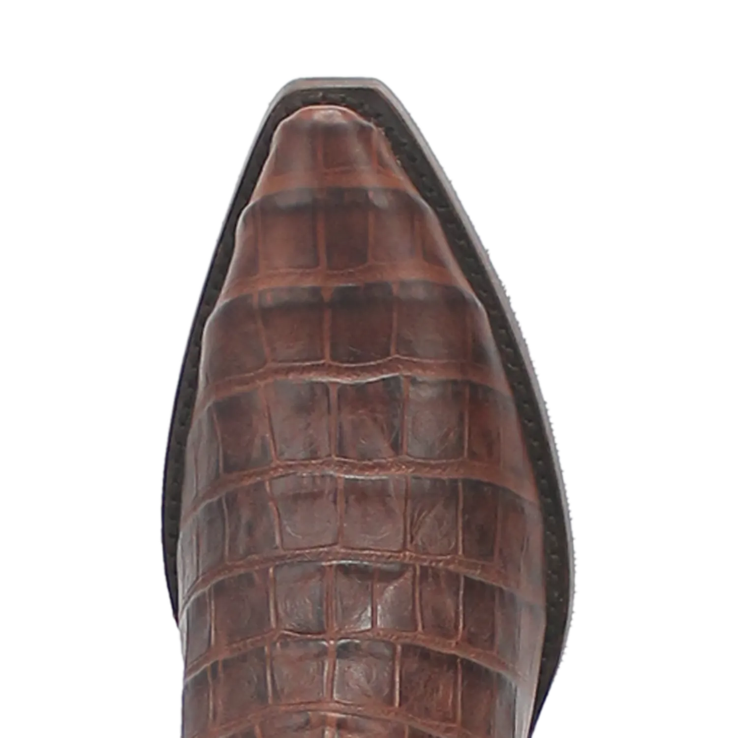Dingo Brown Gator Print Snip Toe Western Boots for Men