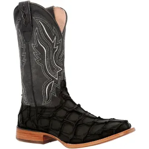 Durango Premium Exotics Matte Black Pirarucu Western Boots