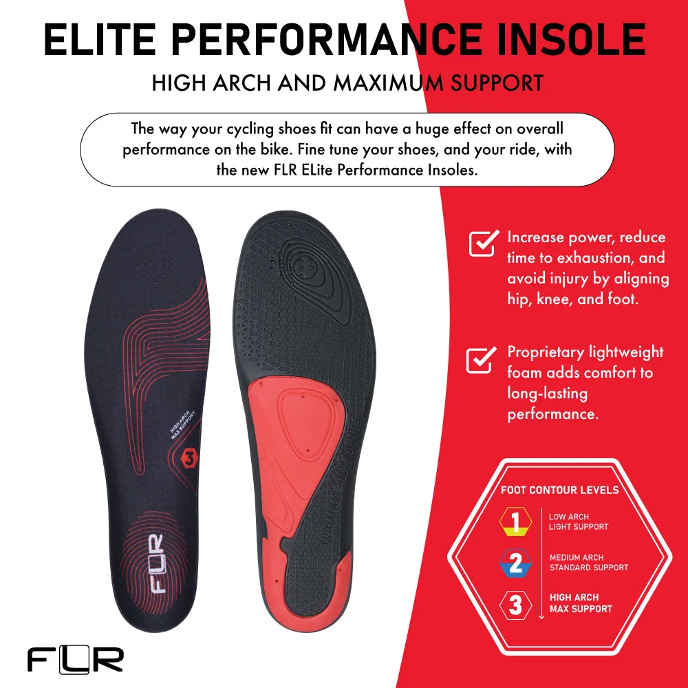 FLR Elite Cycling Insole High Arch
