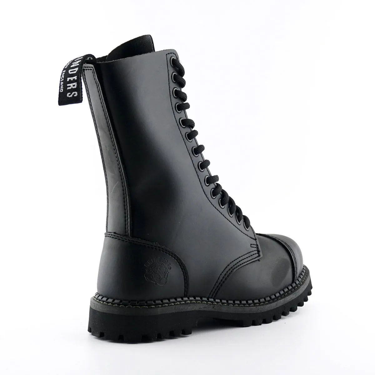Grinders - Herald Black Leather Unisex Military Style Boots