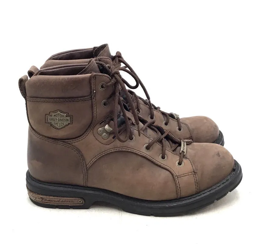 Harley-Davidson Men's Brown Leather Motorcycle Boots - Size 12