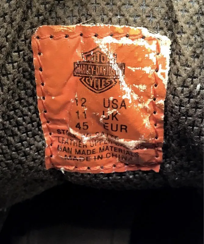 Harley-Davidson Men's Brown Leather Motorcycle Boots - Size 12