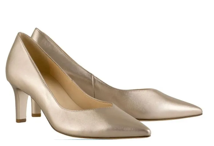 Hōgl bronze leather court shoes