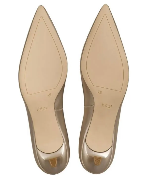 Hōgl bronze leather court shoes