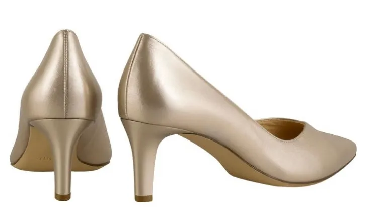 Hōgl bronze leather court shoes