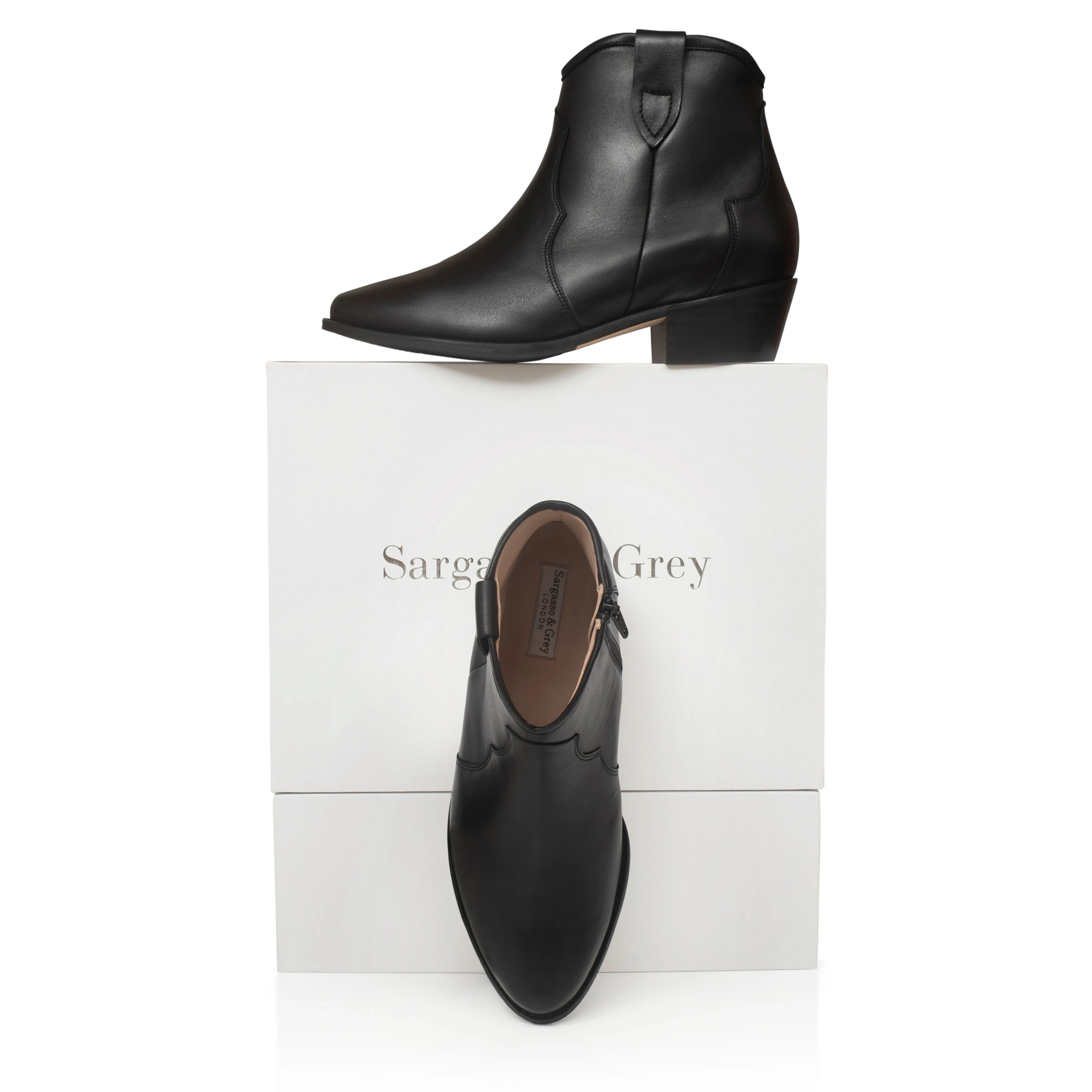 Jago Extra Wide Width Cowboy Boots - Black Leather
