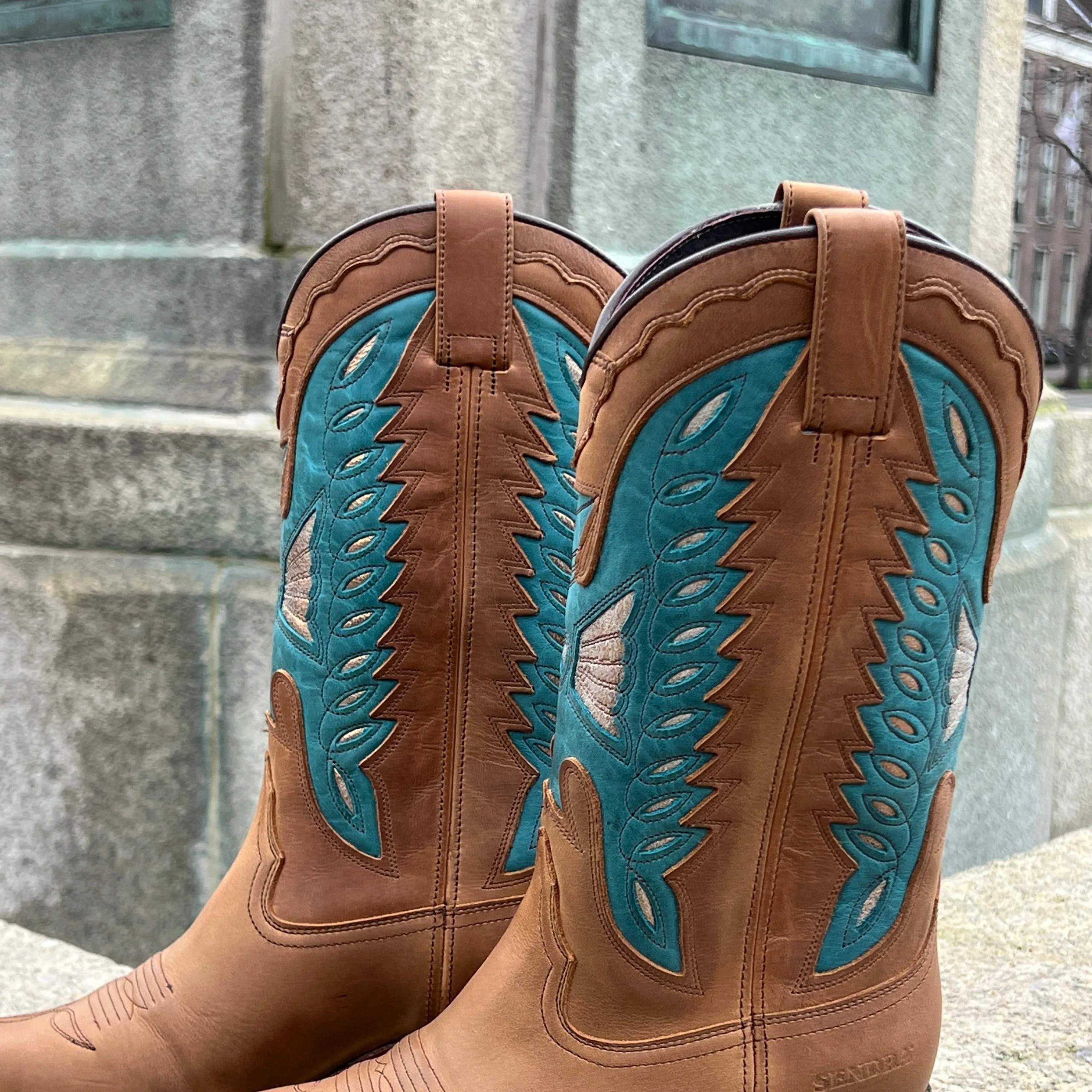 Judy boots - tang/ turquoise