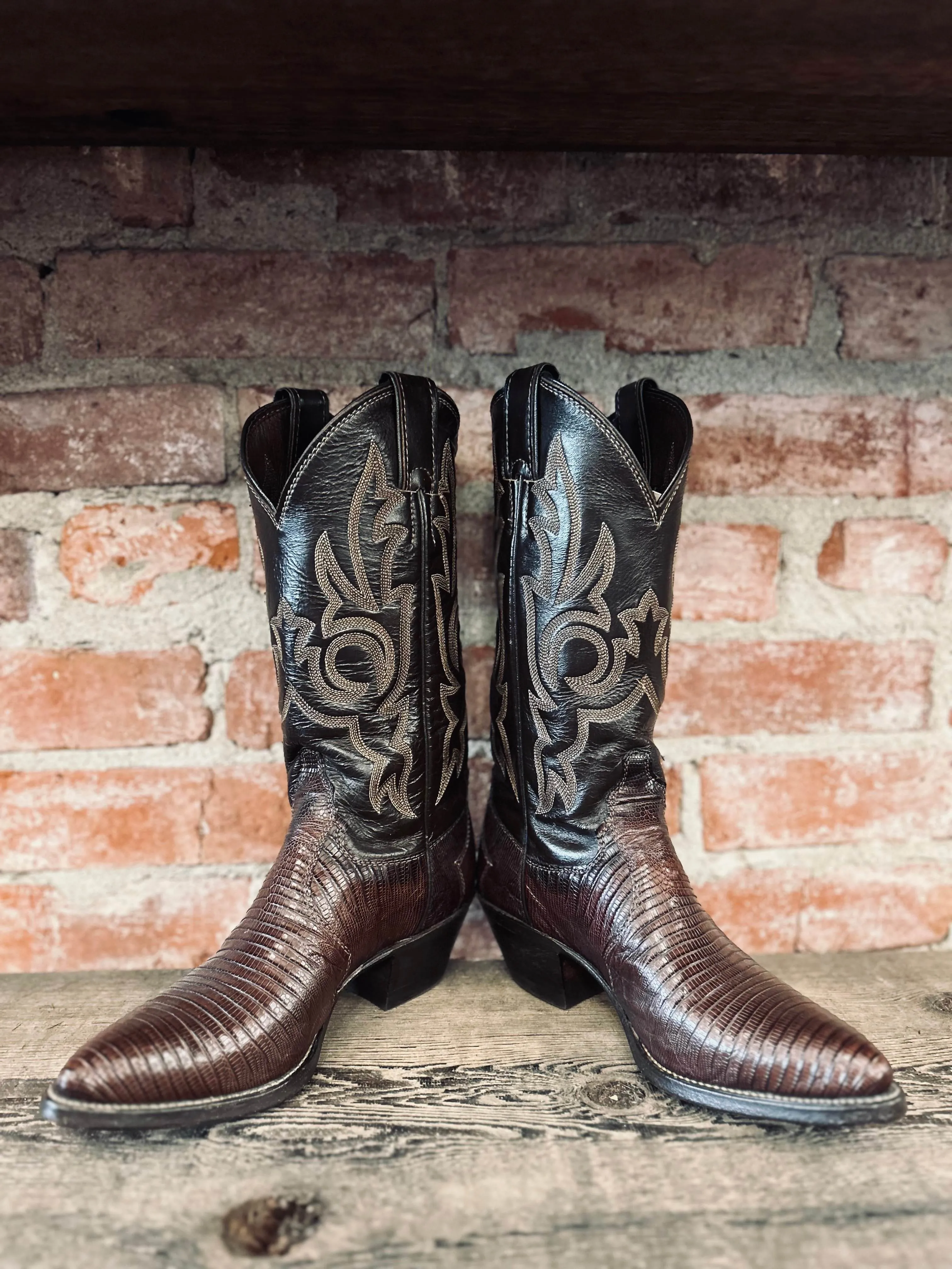 Justin Teju Lizard Cowboy Boots Women's Size 5.5