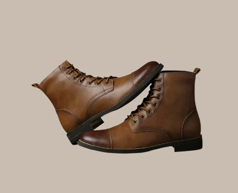Leather Boots Plush Warm