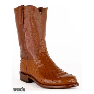 Lucchese Men's Cowboy Boots 12" Exotic Ostrich/Goat Roper Style