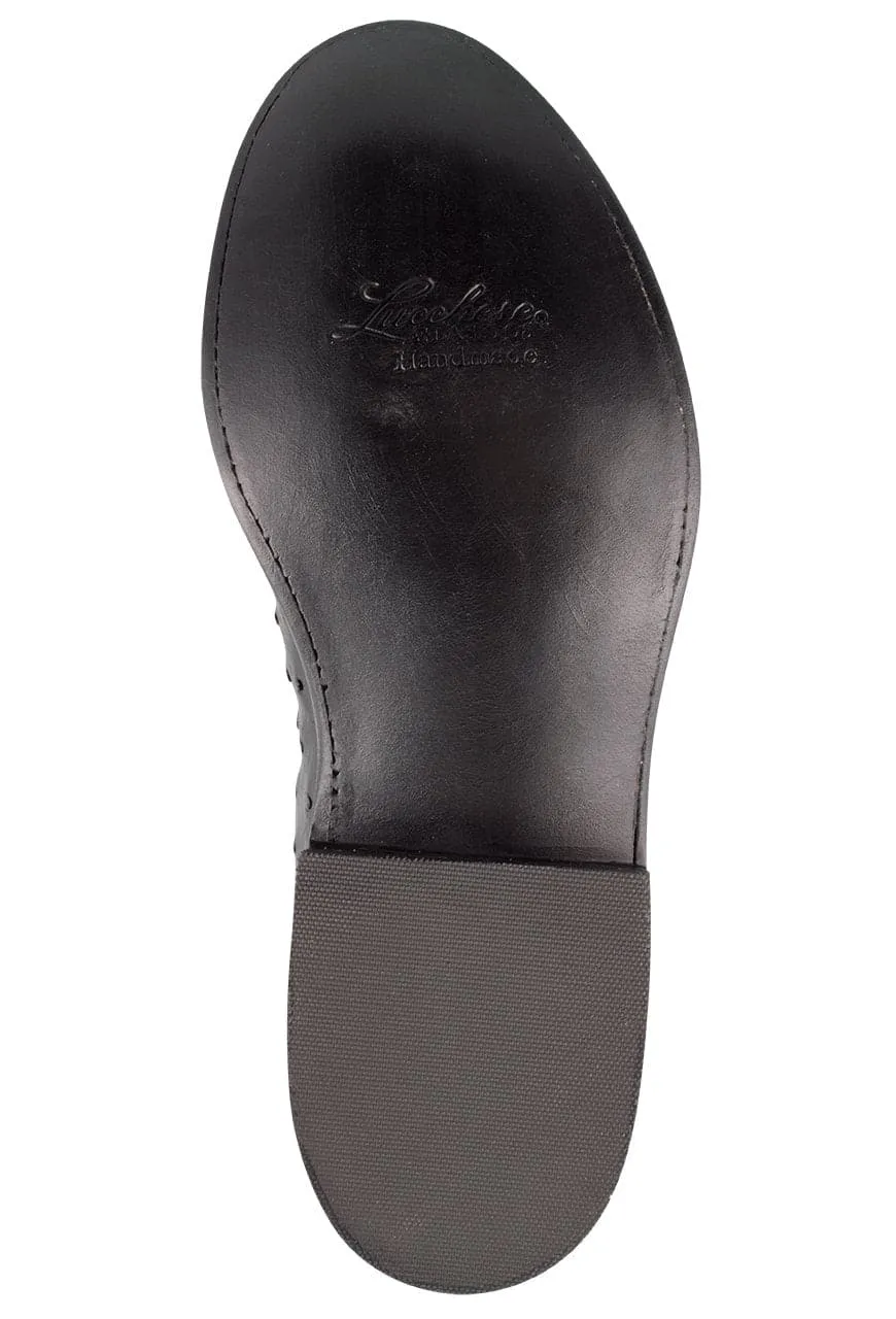 Lucchese Men's Full Quill Ostrich Roper Boots - Black