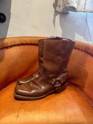 Men's Brown Leather Harness Boots by Dingo 12