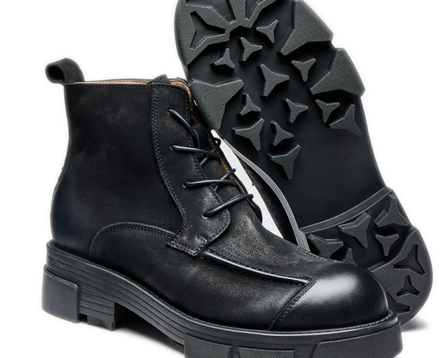 Men's Retro High-Top Work Boots | Thick Sole Soft Leather Motorcycle
