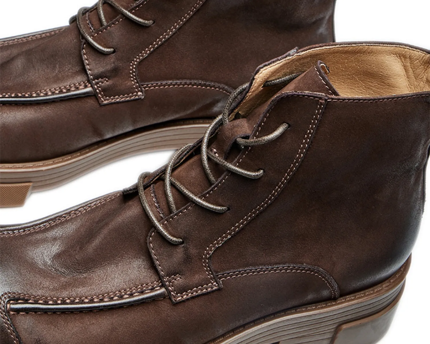 Men's Retro High-Top Work Boots | Thick Sole Soft Leather Motorcycle