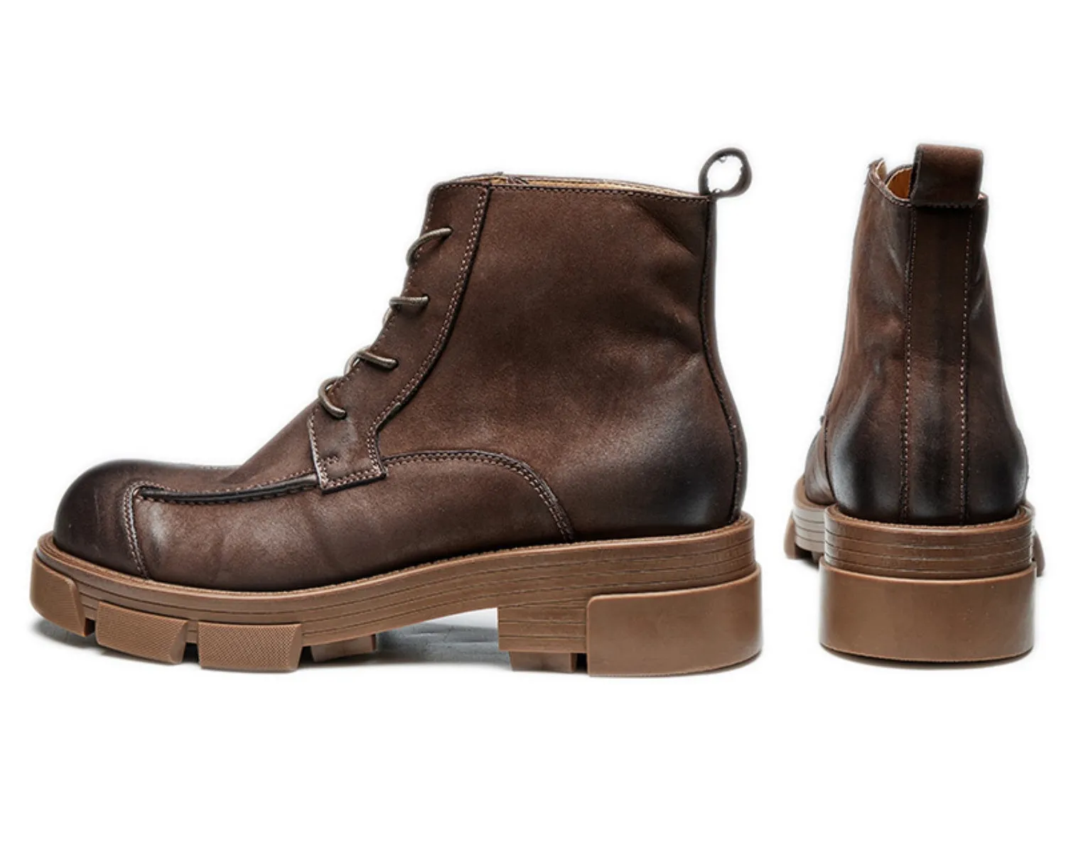 Men's Retro High-Top Work Boots | Thick Sole Soft Leather Motorcycle