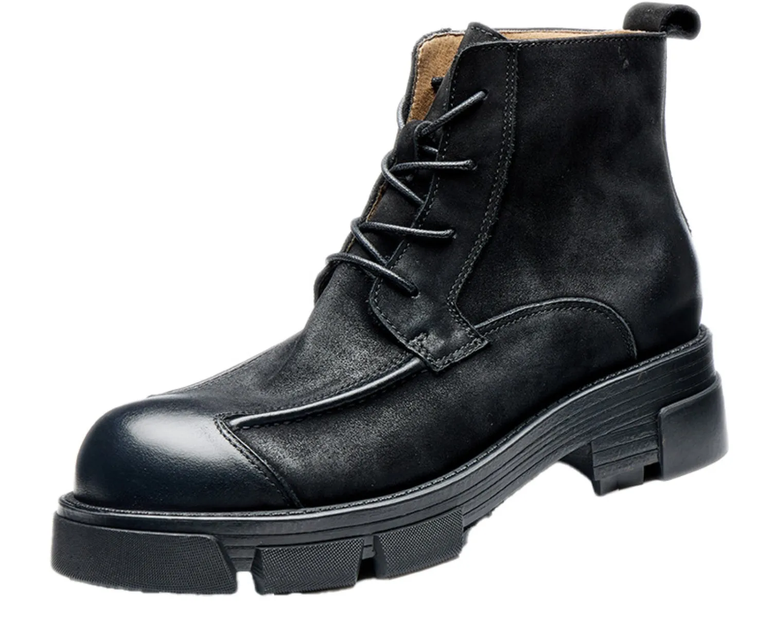 Men's Retro High-Top Work Boots | Thick Sole Soft Leather Motorcycle
