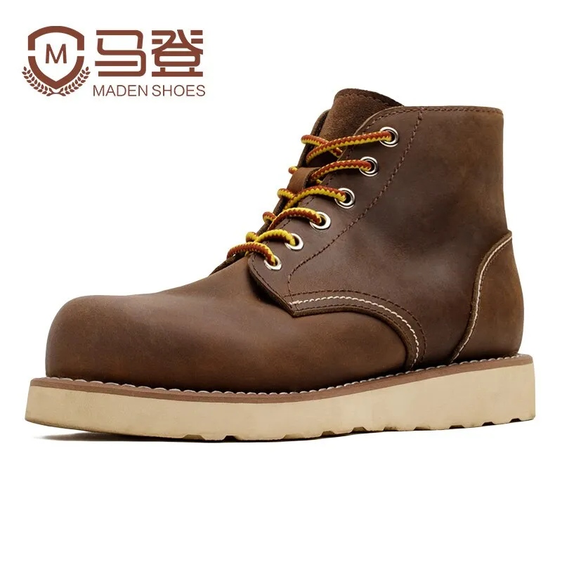 Motorcycle Genuine Leather Platform Ankle Boots