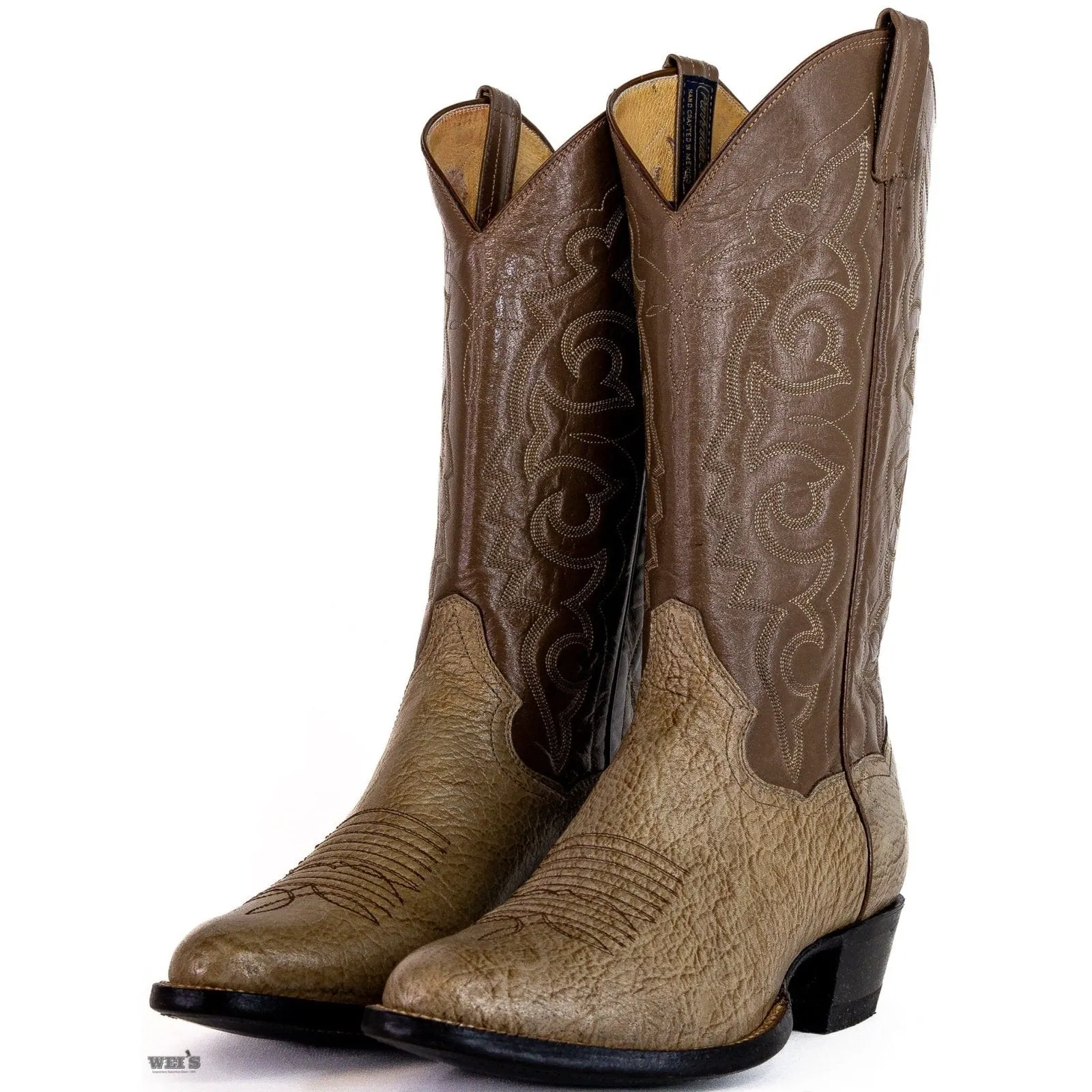 Panhandle Slim Men's Cowboy Boots 14" Exotic Shark Taupe 13-SHARK