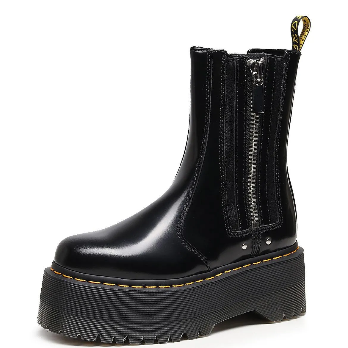 PEOPLETERRITORY Aberdeen 2976 Chelsea boots women's platform motorcycle boots women's British leather short boots muffin bottom side zipper