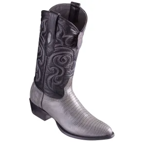 R Toe Cowboy Boots - Round  Toe Cowboy Boots Los Altos Grey Teju R-Toe Cowboy Boots