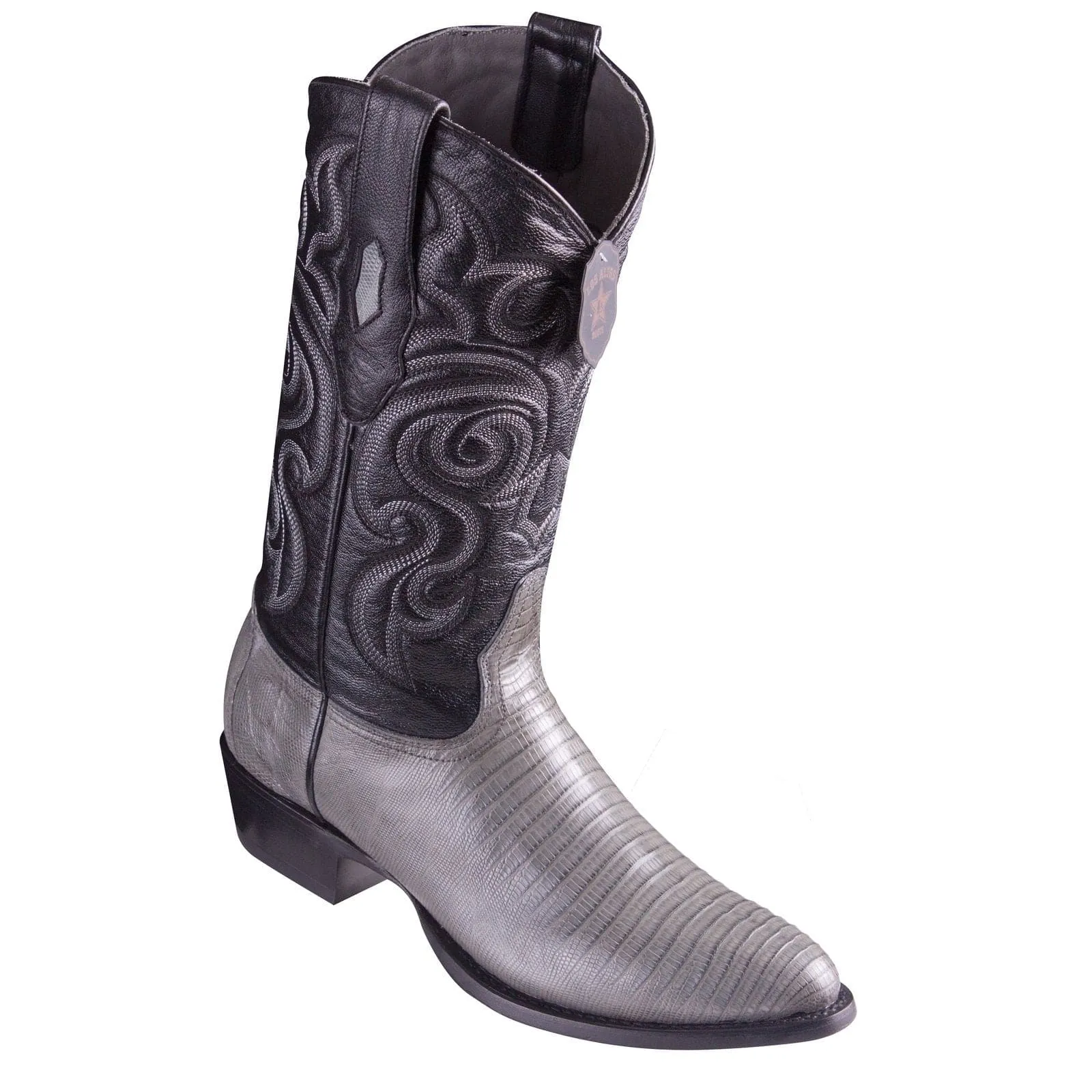 R Toe Cowboy Boots - Round  Toe Cowboy Boots Los Altos Grey Teju R-Toe Cowboy Boots