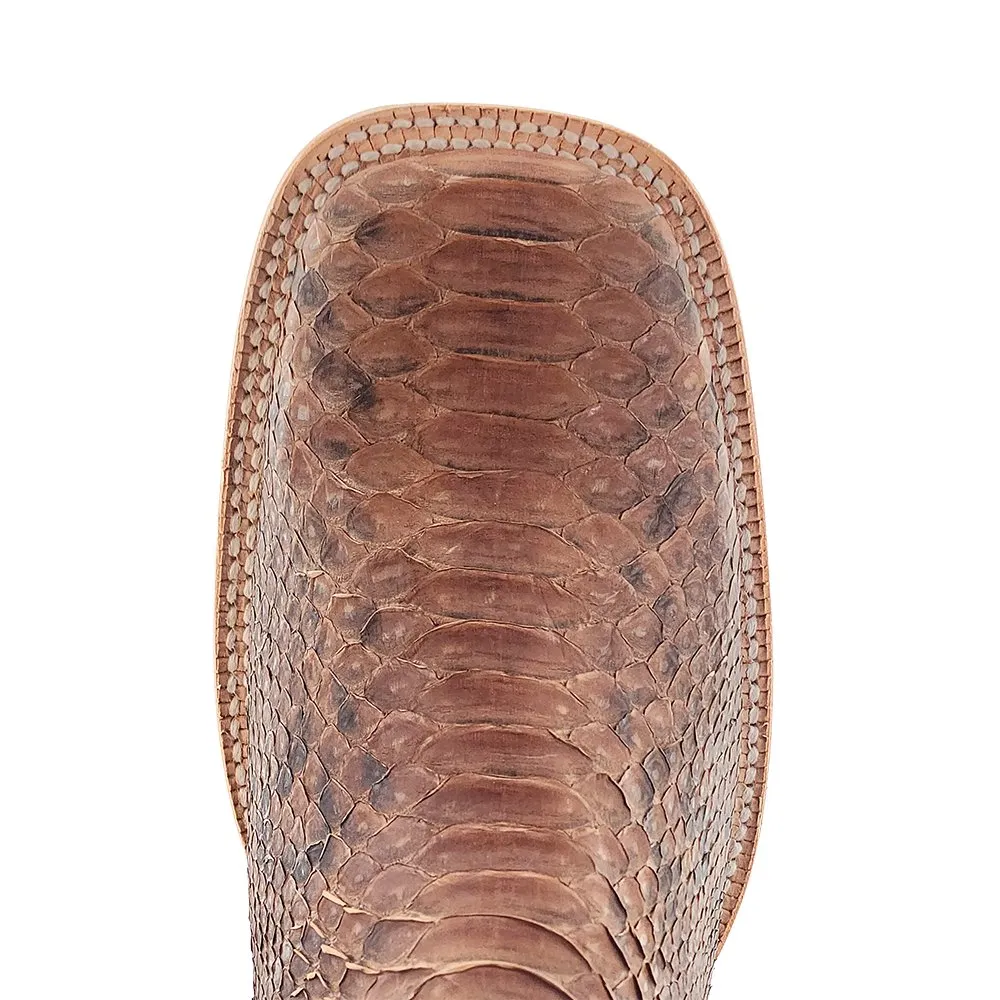 R Watson Men's 13" Python & Carbon Damiana Wide Square Toe Boots