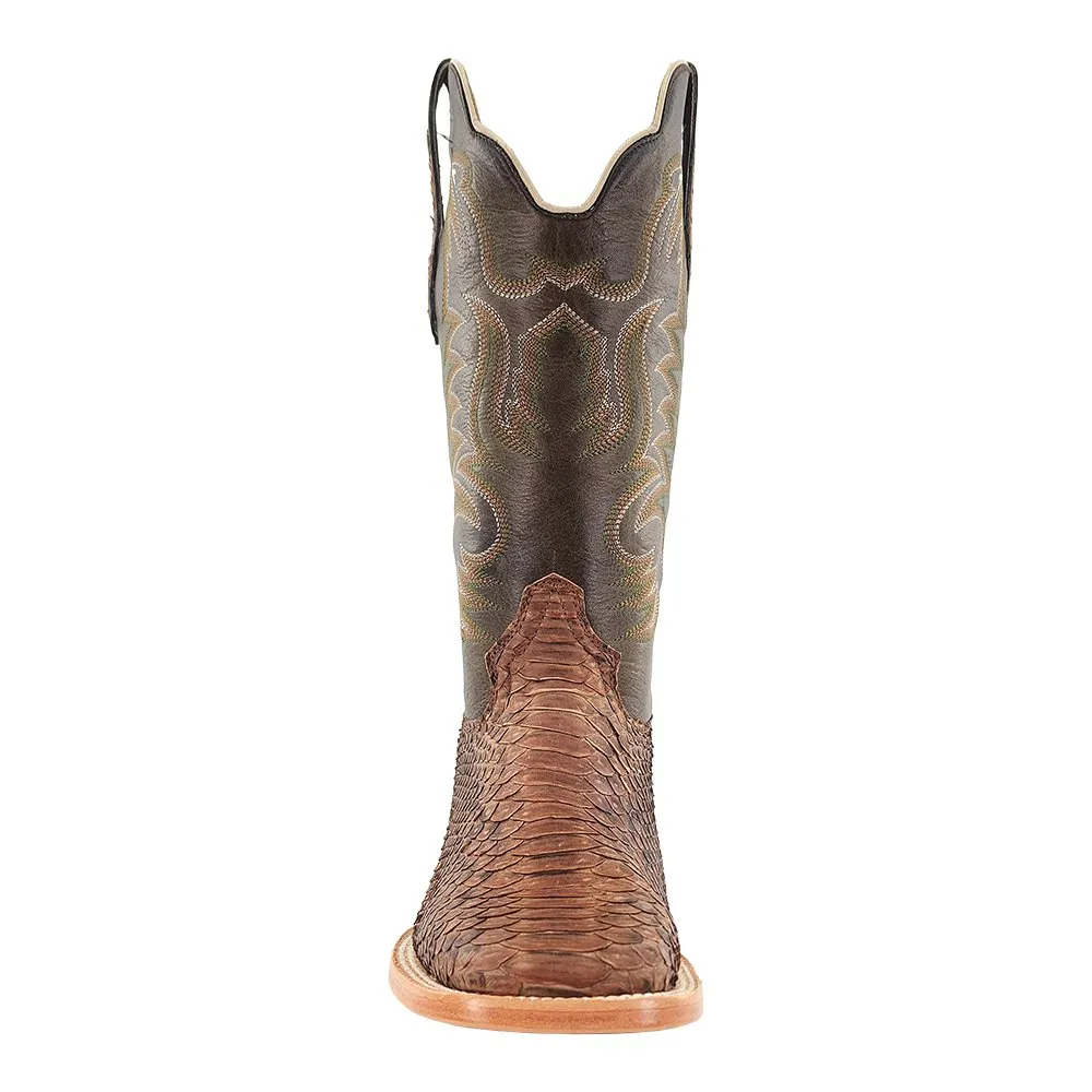 R Watson Men's 13" Python & Carbon Damiana Wide Square Toe Boots