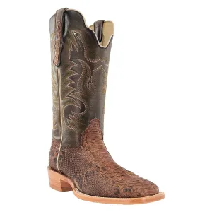 R Watson Men's 13" Python & Carbon Damiana Wide Square Toe Boots
