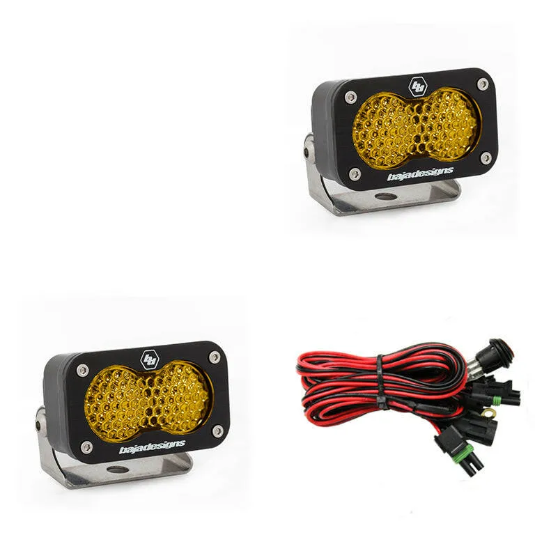 S2 Sport Black LED Auxiliary Light Pod Pair - Universal