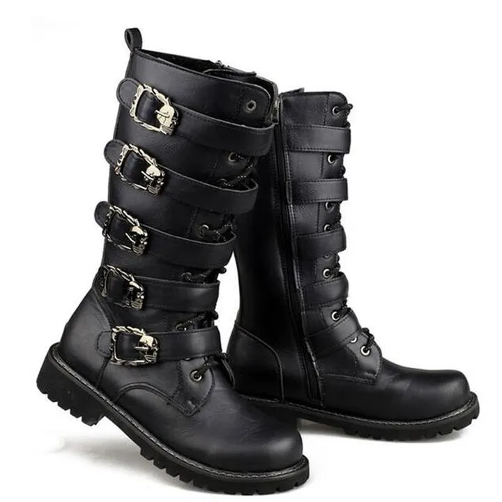 ShadowStride - Classic Black Leather Boots by The Nevermore