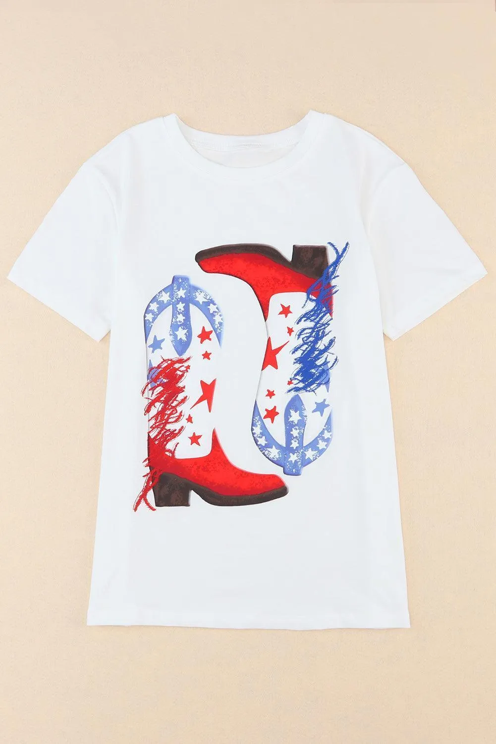 Stars Graphic Cowboy Boots T Shirt