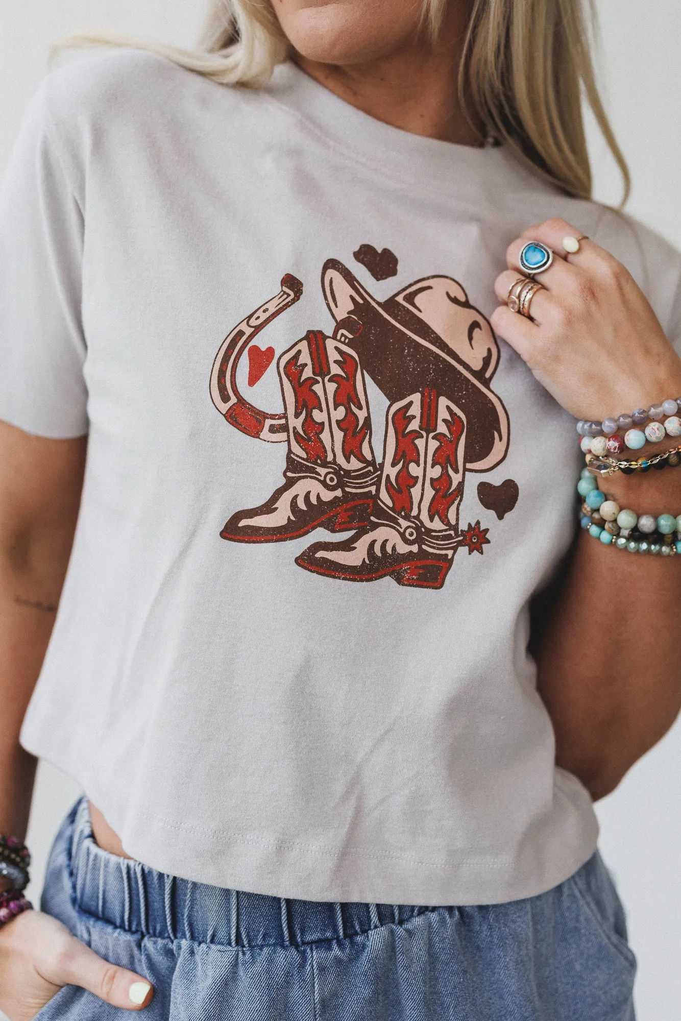 Sweet Spurs Graphic Tee - Gray