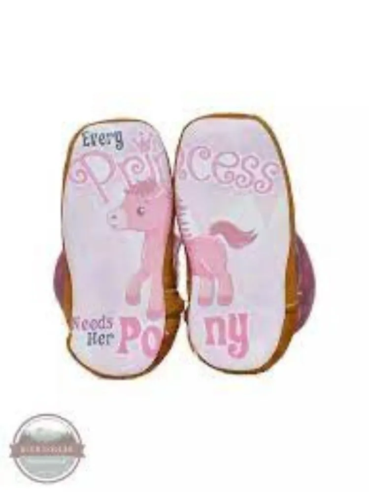 Tin Haul Infants Pink purple brown MINI PRINCESS BOOTS w/ Pony sole