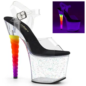UNICORN-708MG Blacklight Reactive  7 Inch Unicorn Horn Heel Stripper Shoe