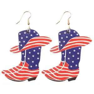 USA Cowboy Boots Drop Earrings